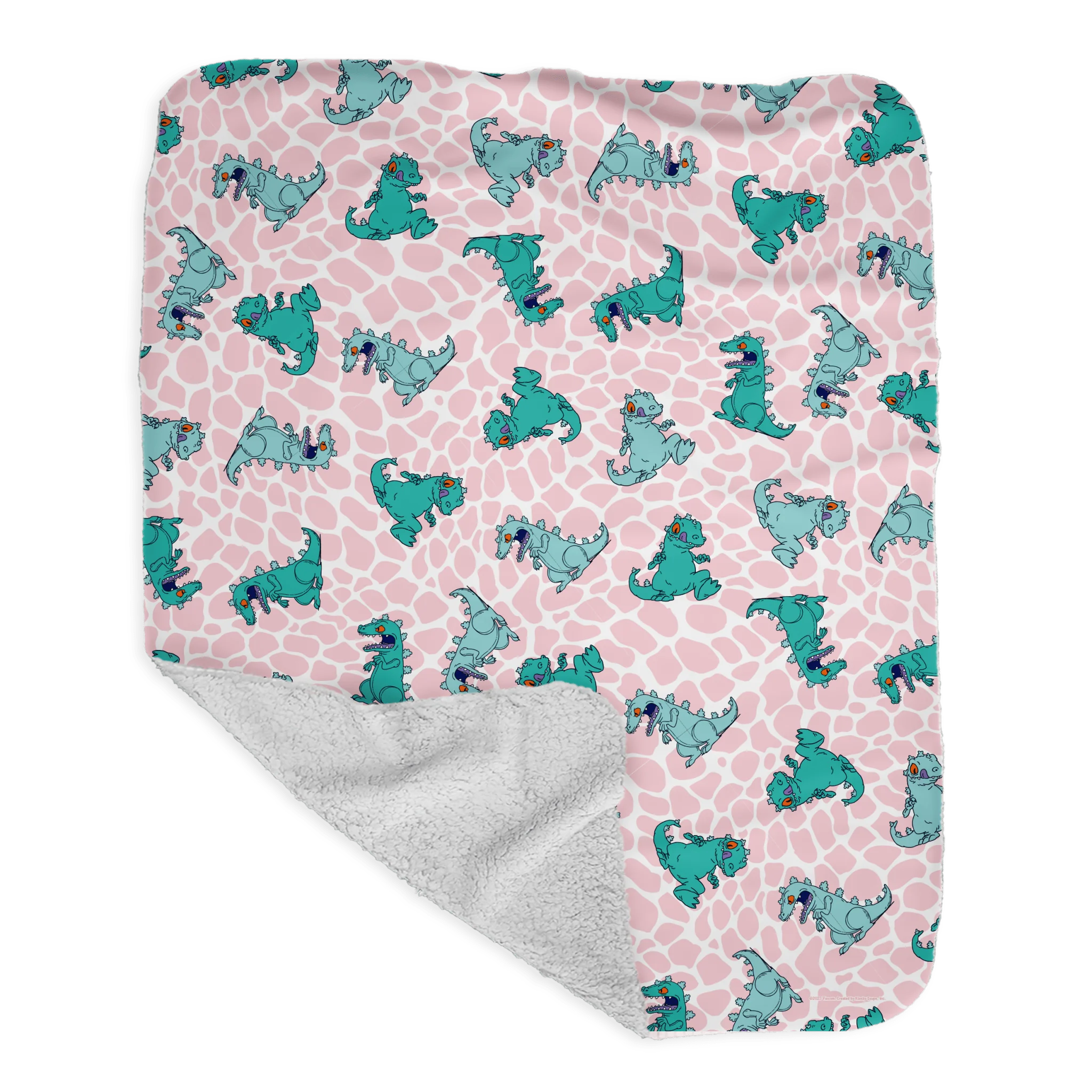 Rugrats Reptar Grey Sherpa Blanket - Image 2