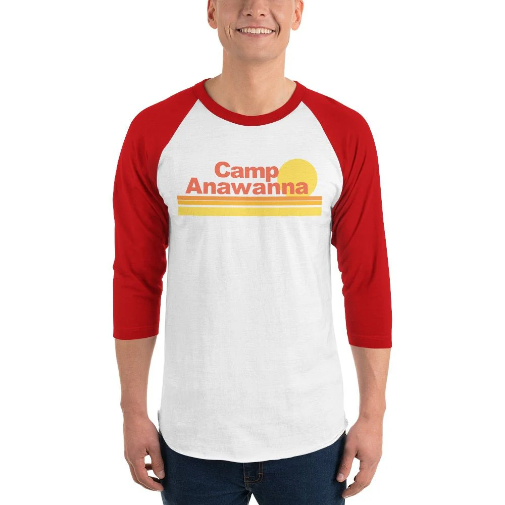 Salute Your Shorts Camp Anawanna Sunrise Unisex 3/4 Sleeve Raglan Shirt - Image 3