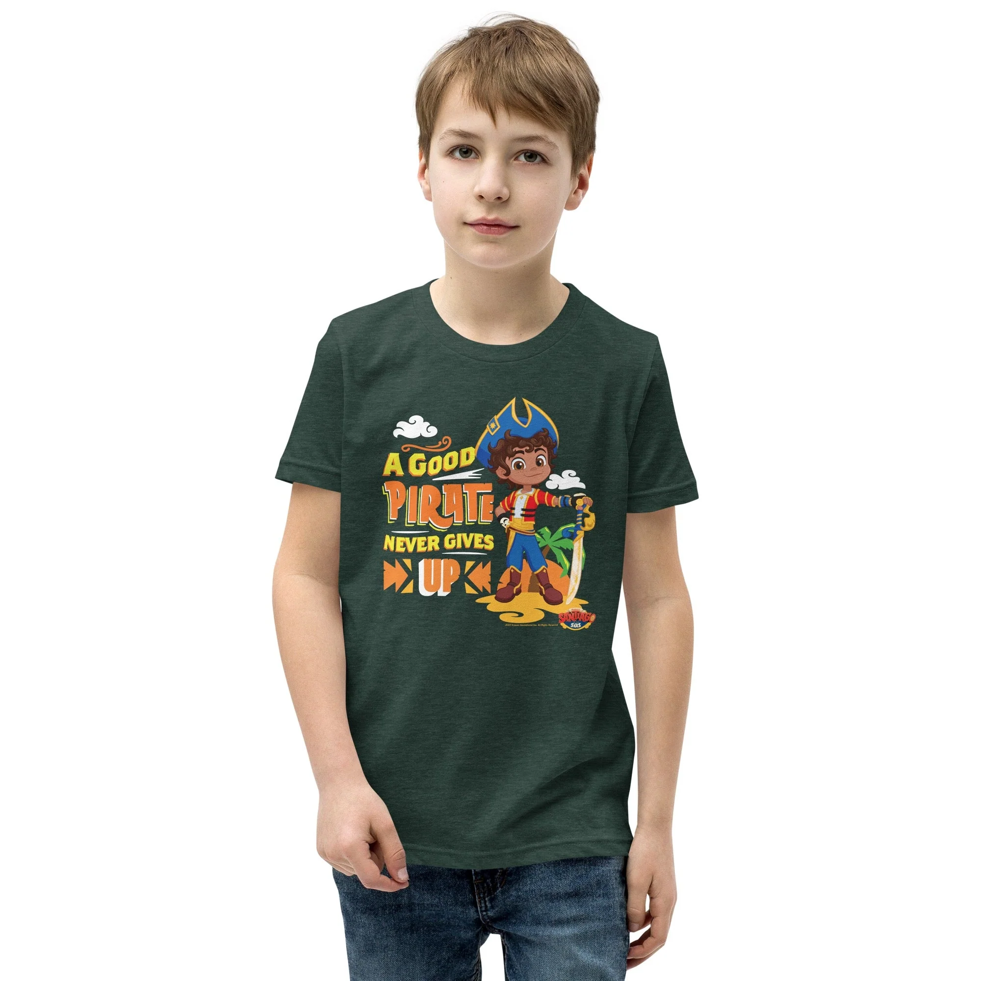 Santiago of the Seas A Good Pirate Never Gives Up Kids Premium T-Shirt - Image 3