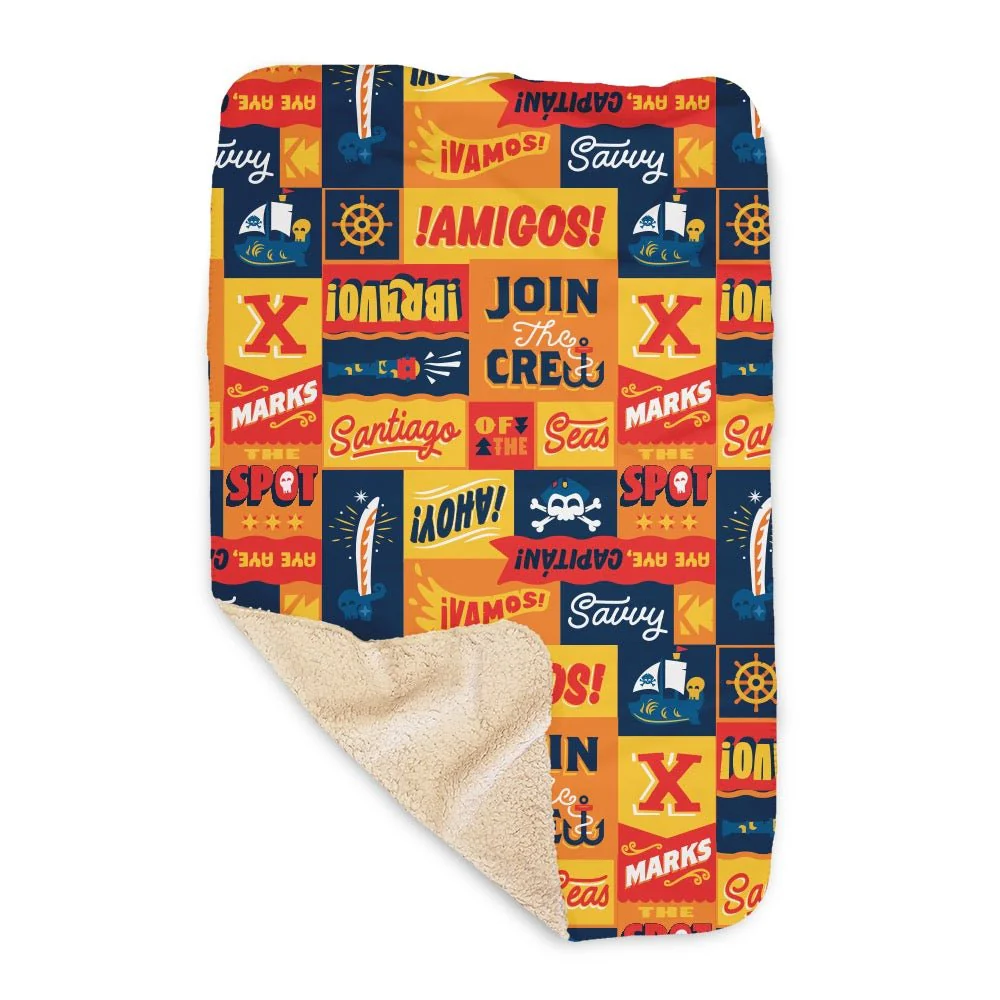 Santiago of the Seas Pattern Sherpa Blanket - Image 3