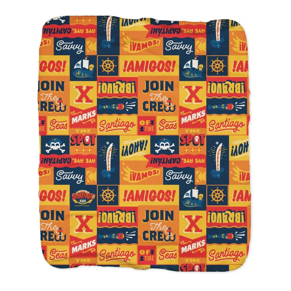 Santiago of the Seas Pattern Sherpa Blanket - Image 4