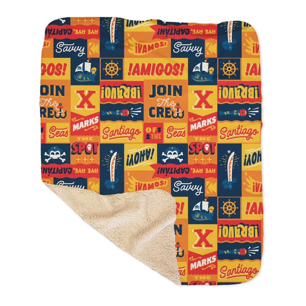 Santiago of the Seas Pattern Sherpa Blanket - Image 5