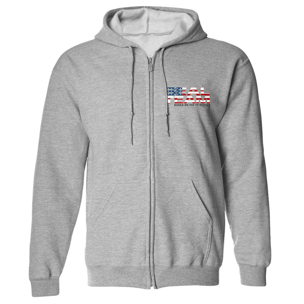 SEAL Team American Flag Logo Fleece Zip-Up Hooded Sweatshirt - Image 3