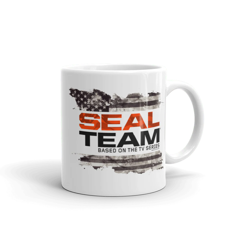 SEAL Team Logo Flag White Mug