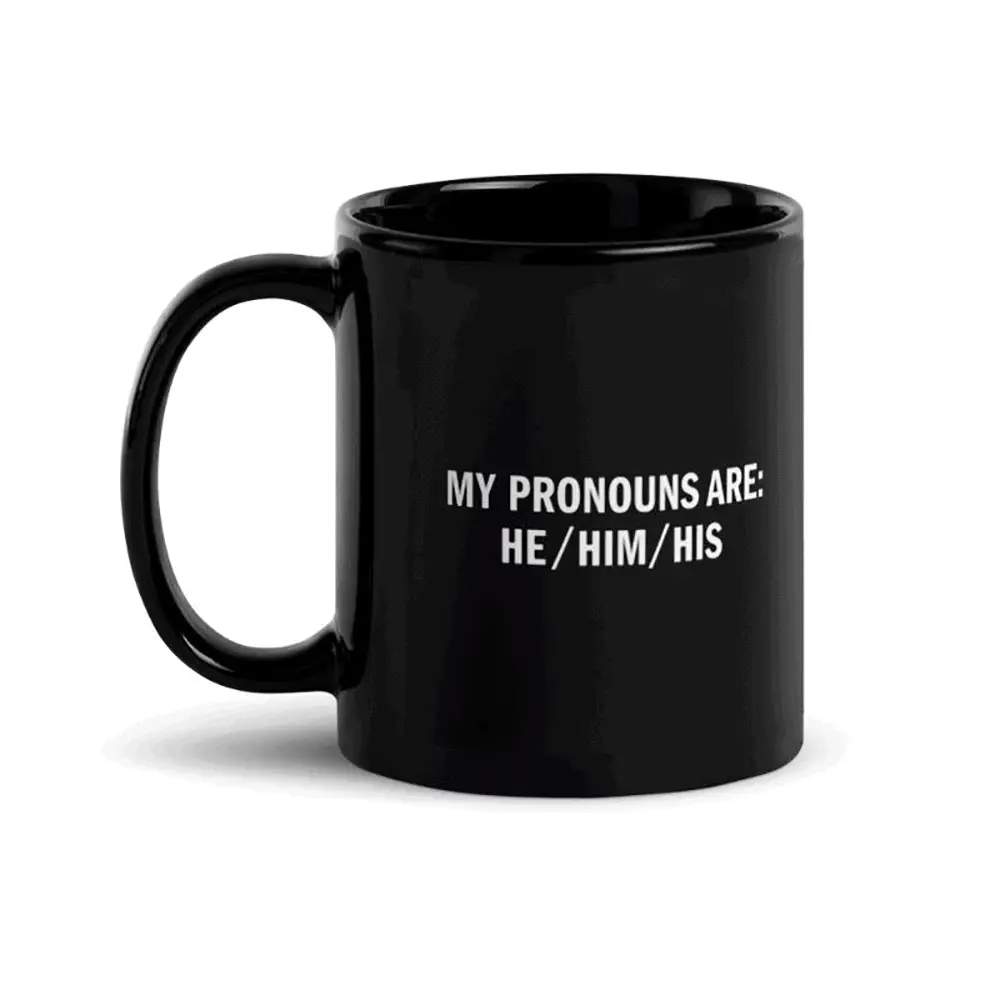 SHOWTIME Pronouns Pride Logo 11 oz Black Mug