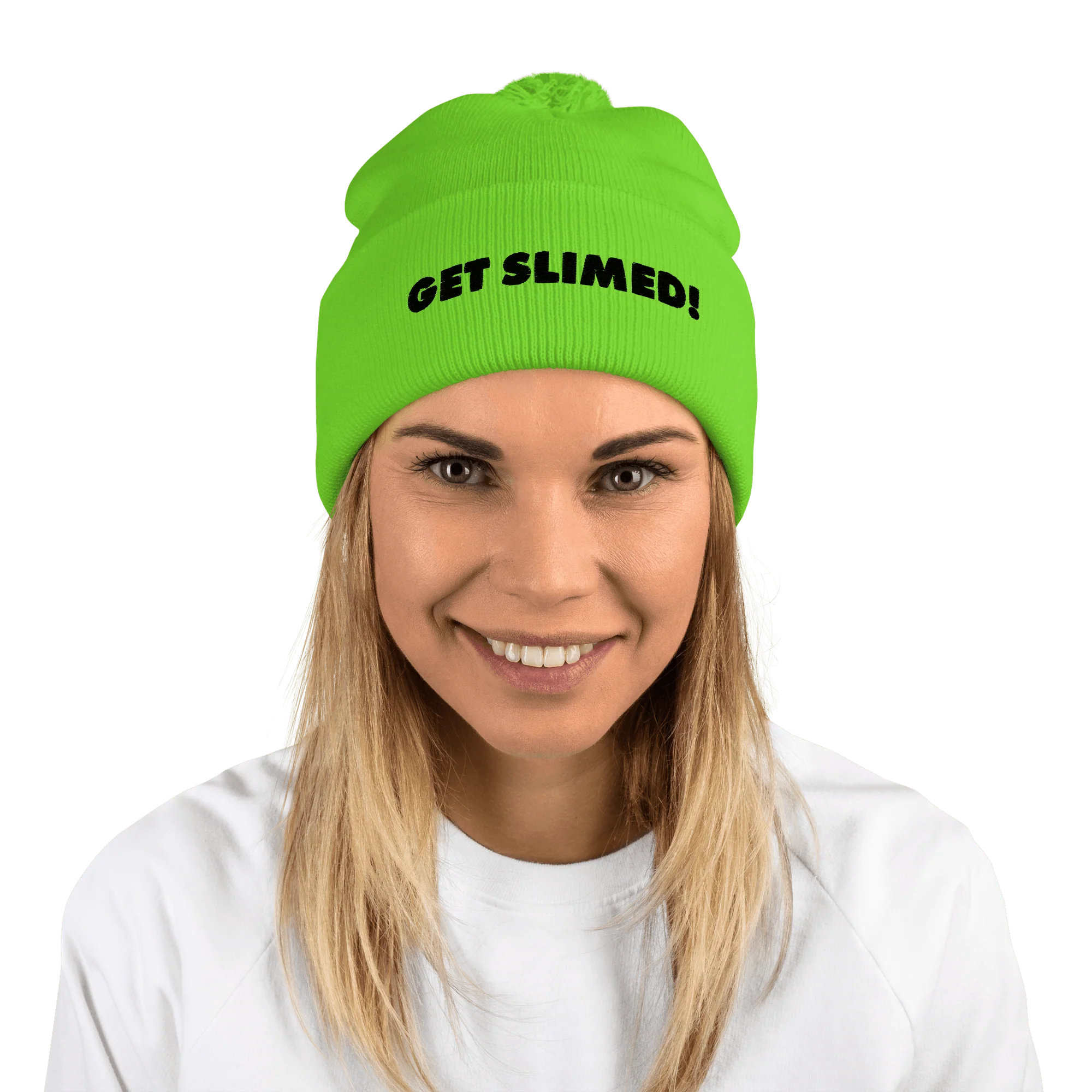 Slime Get Slimed! Pom Pom Knit Beanie - Image 3