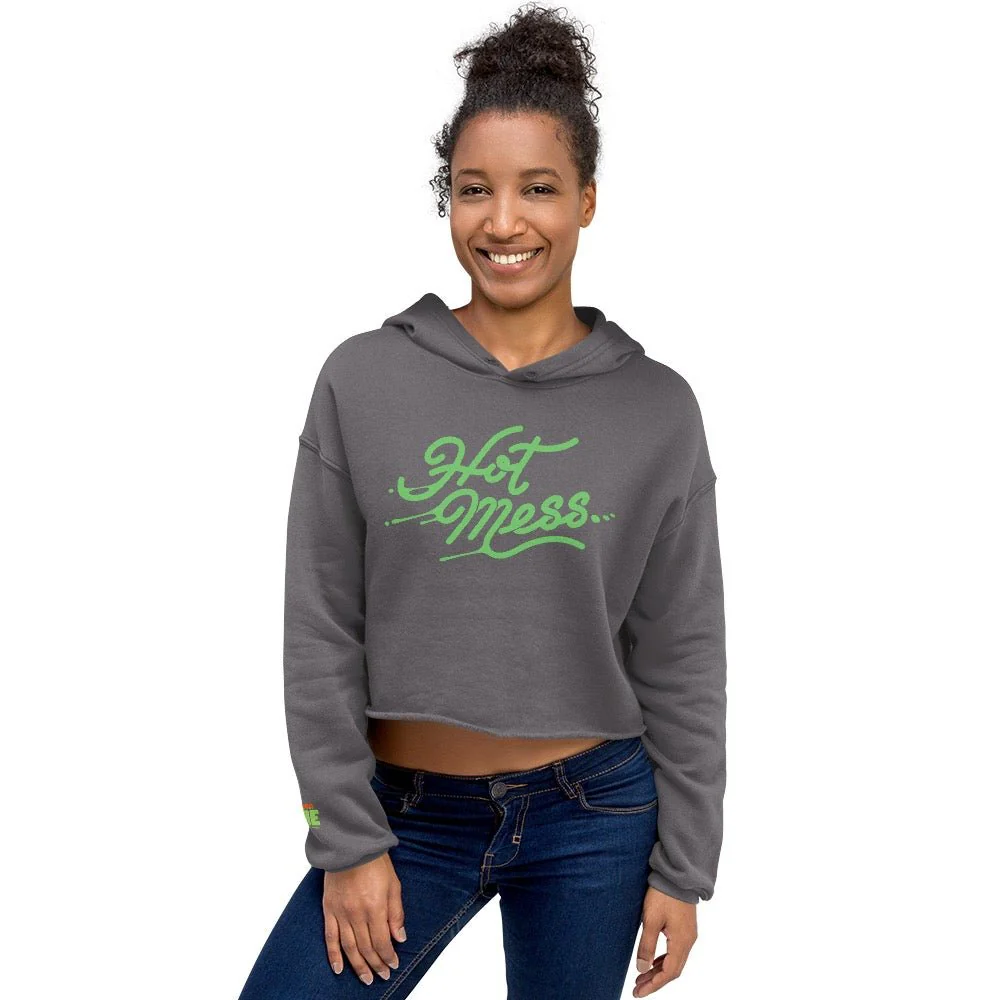 Slime Hot Mess Women's Fleece Crop Hooded Sweatshirt - Image 4