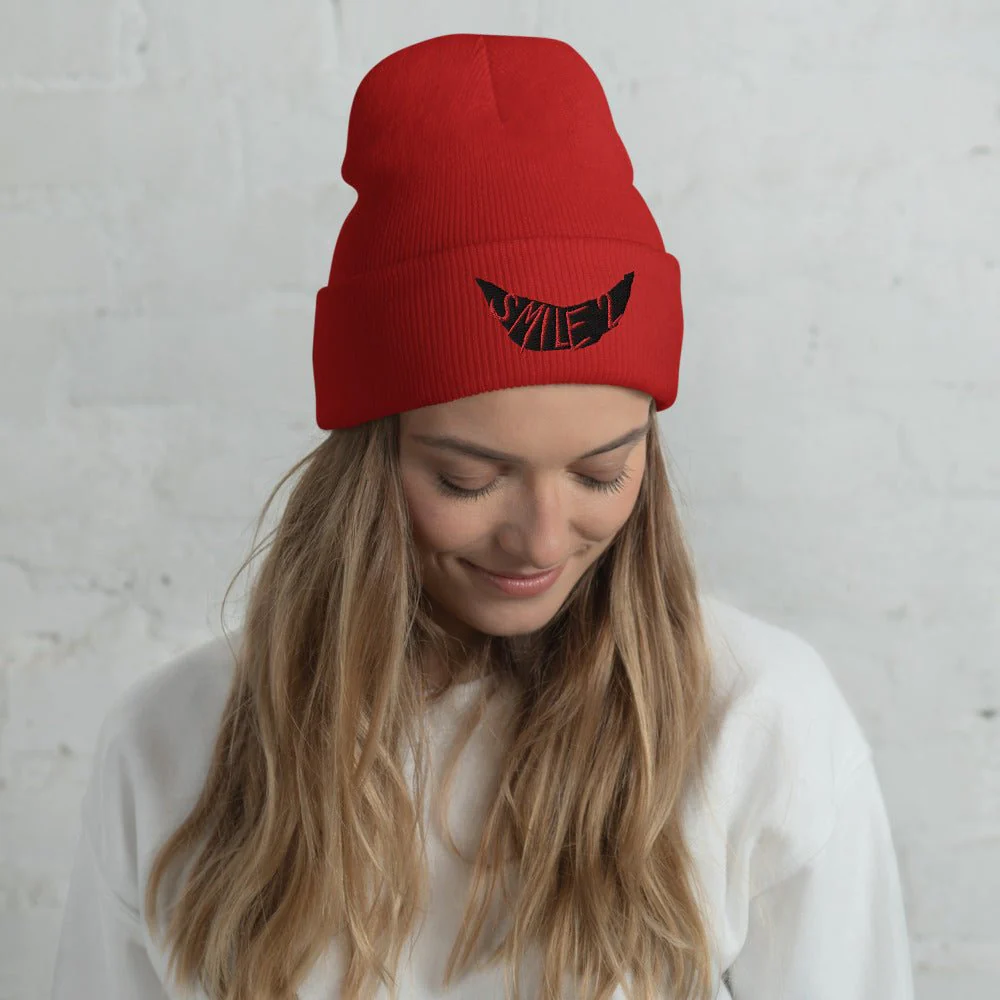 Smile 2 Logo Embroidered Cuffed Beanie - Image 3