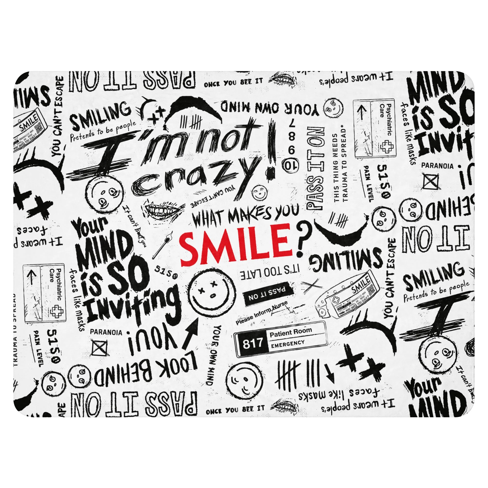 Smile Pattern Sherpa Blanket - Image 8