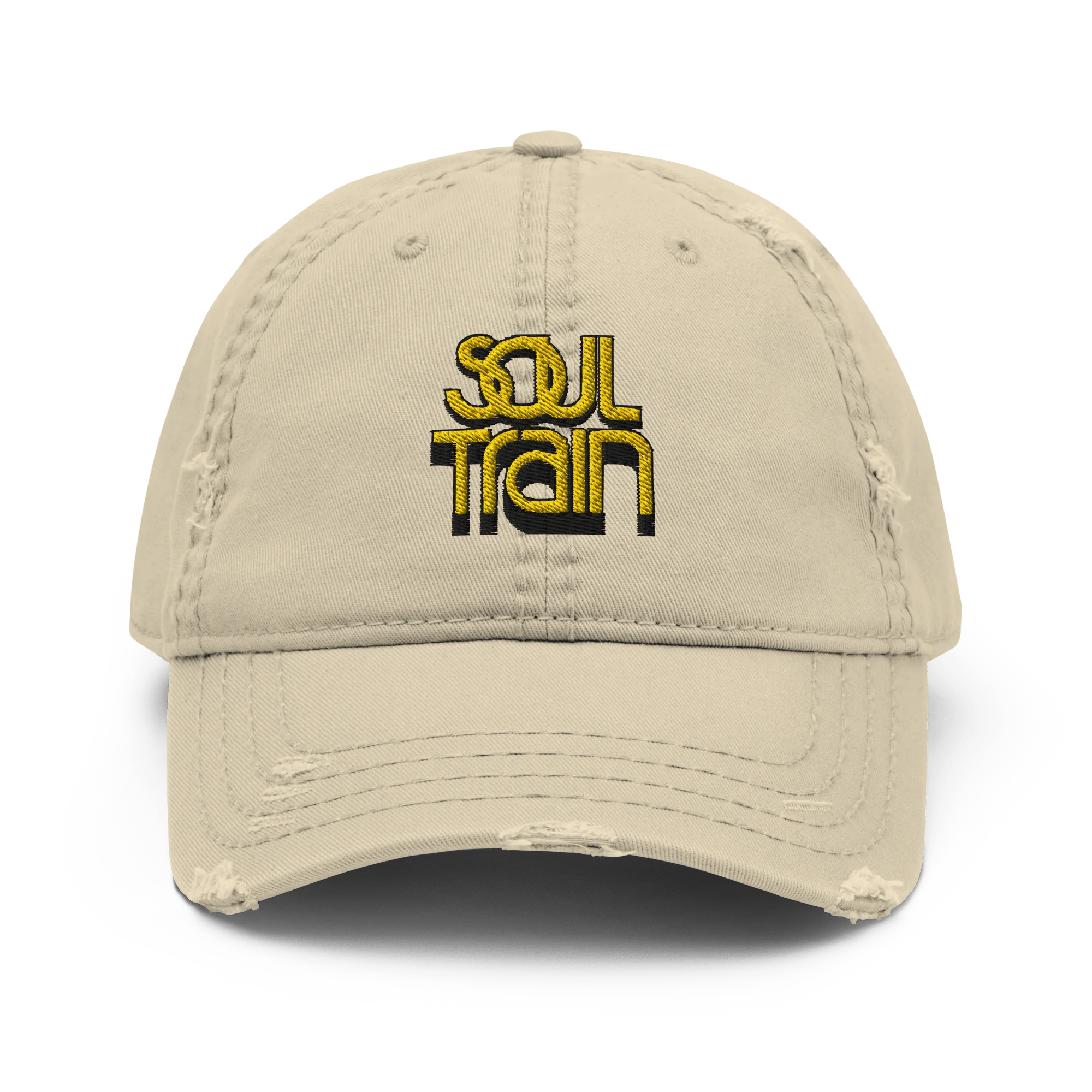 Soul Train Logo Embroidered Distressed Dad Hat - Image 3