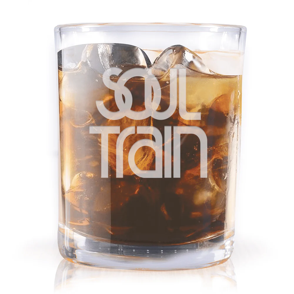 Soul Train Logo Laser Engraved Rocks Glass