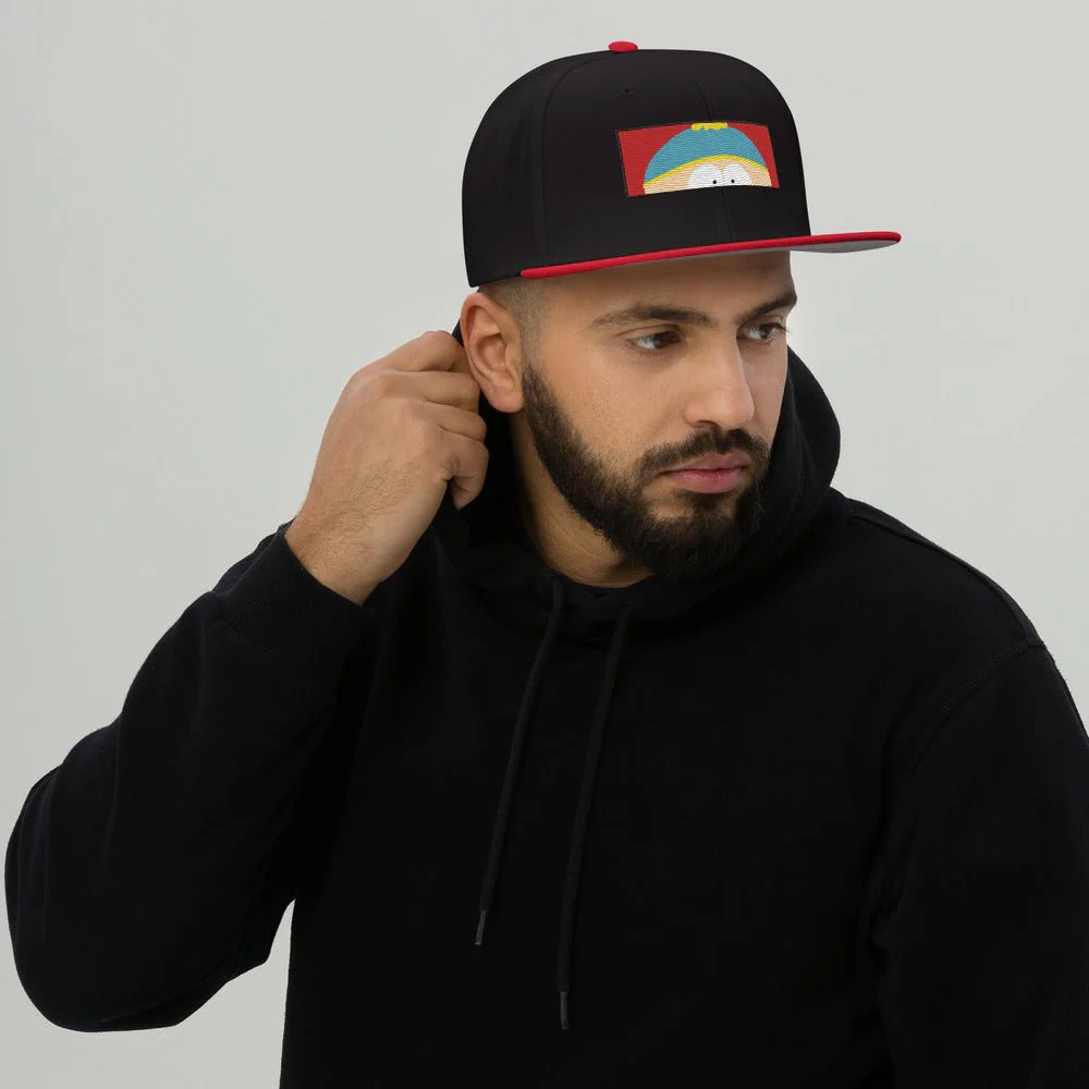 South Park Cartman Face Embroidered Snapback Hat - Image 2