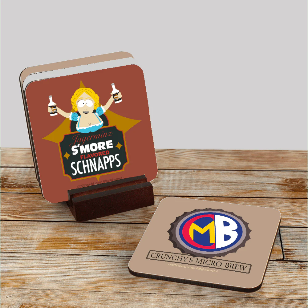 South Park Drink Coasters with Mahogany Holder - Image 2