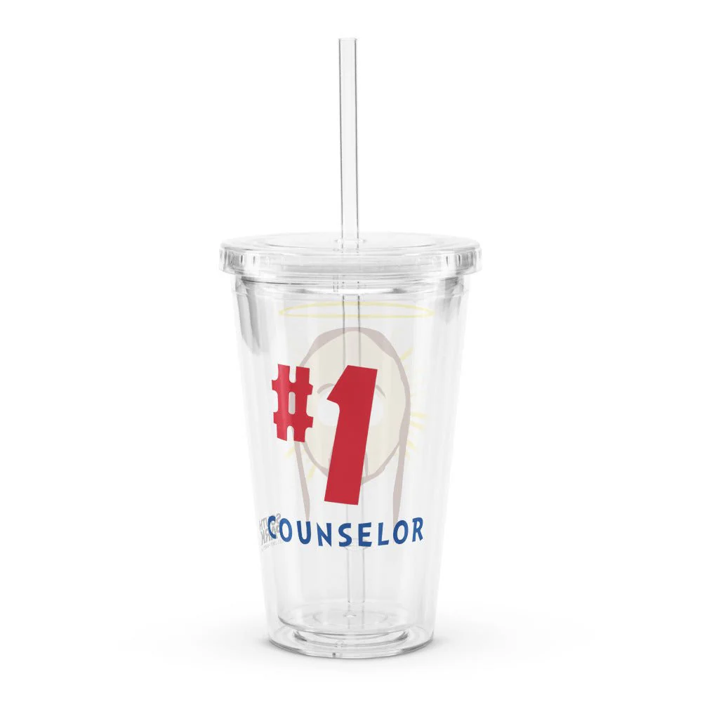 South Park Jesus #1 Counselor Clear Plastic Tumbler - Image 2
