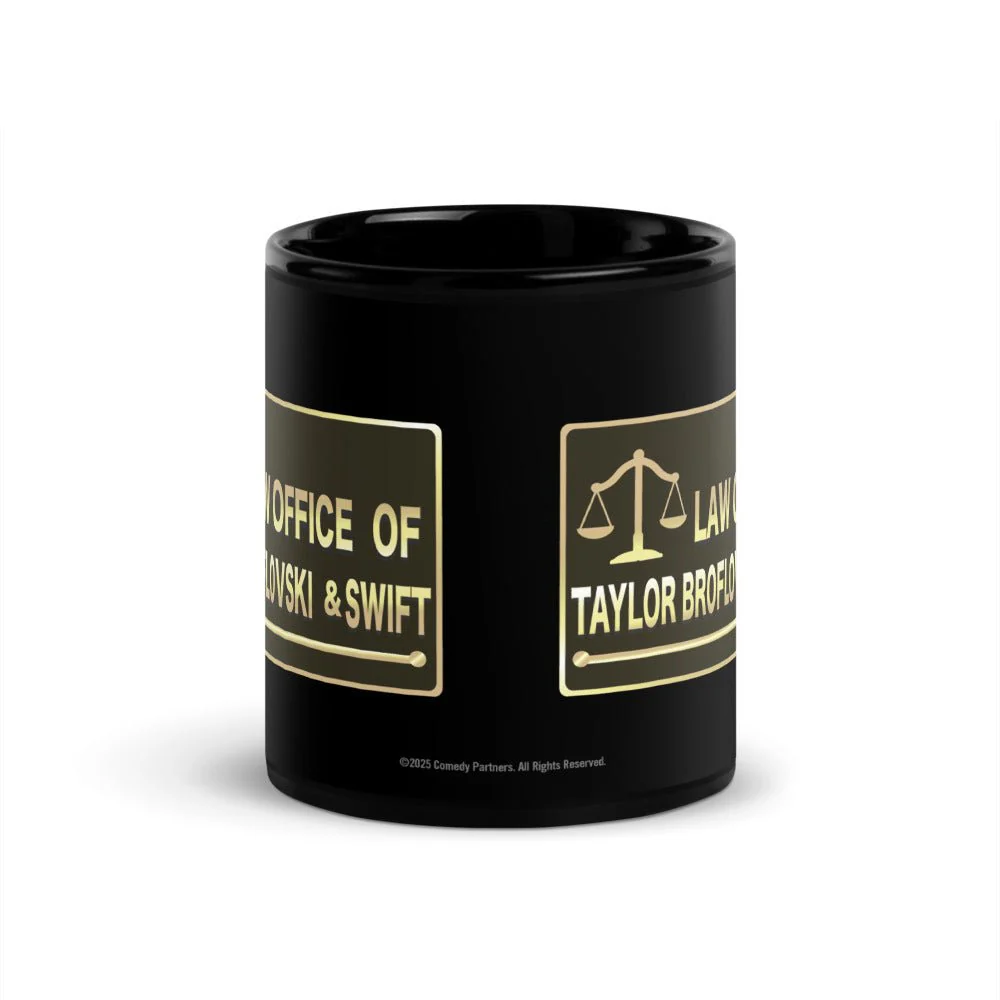 South Park Law Office of Taylor Broflovski & Swift Black Glossy Mug - Image 3