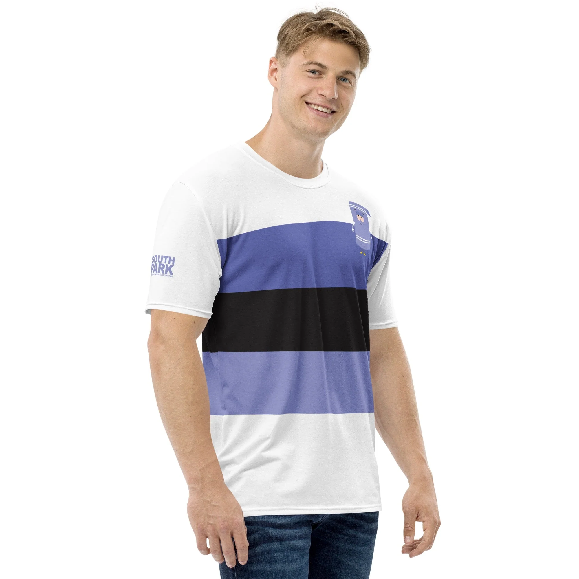 South Park Towelie Striped Unisex Short Sleeve T-Shirt - Image 3