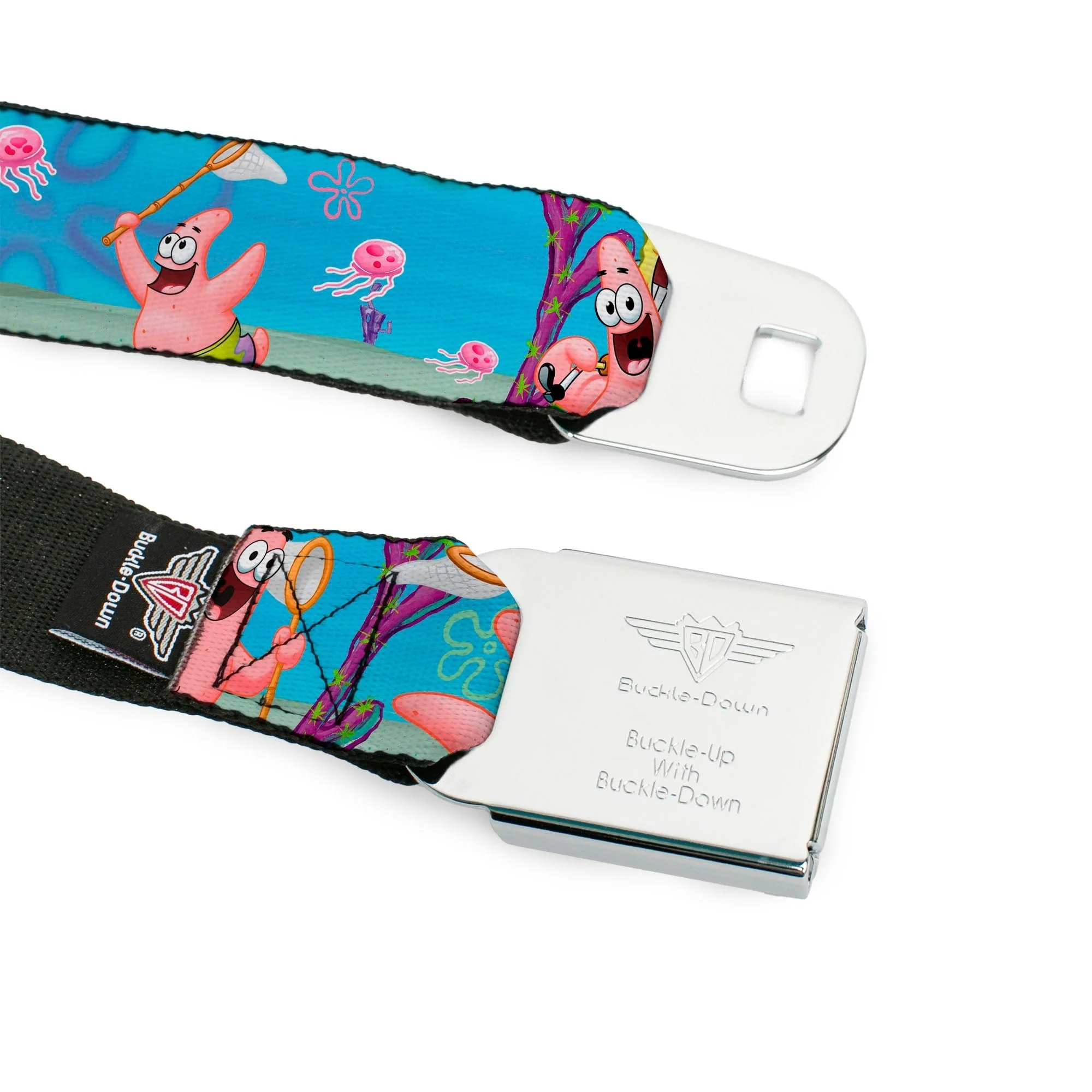 SpongeBob SquarePants Seatbelt Belt 3D Face Close-Up & Jellyfishing Scenes Full Color - Image 9