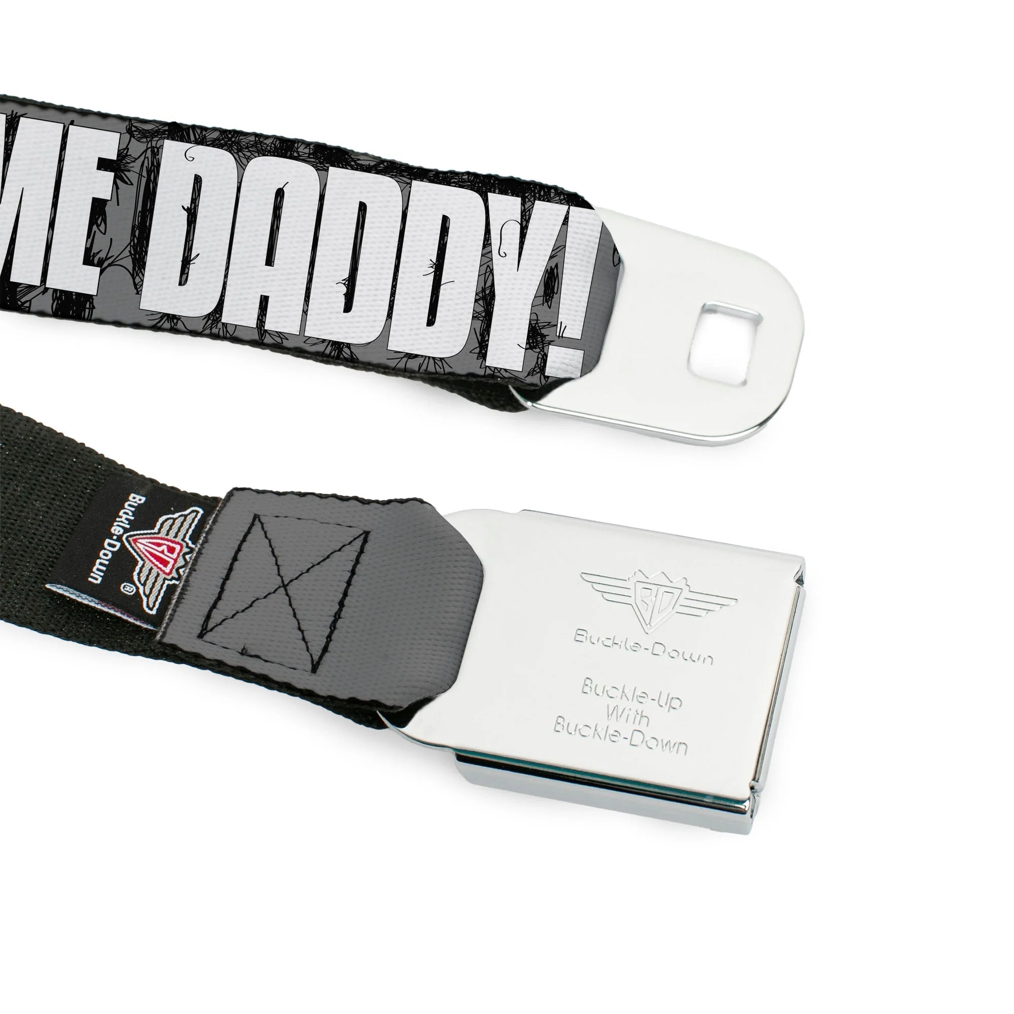 SpongeBob SquarePants Seatbelt Belt SpongeBob & Patrick Faces Full Color Gray/Black/White. - Image 9