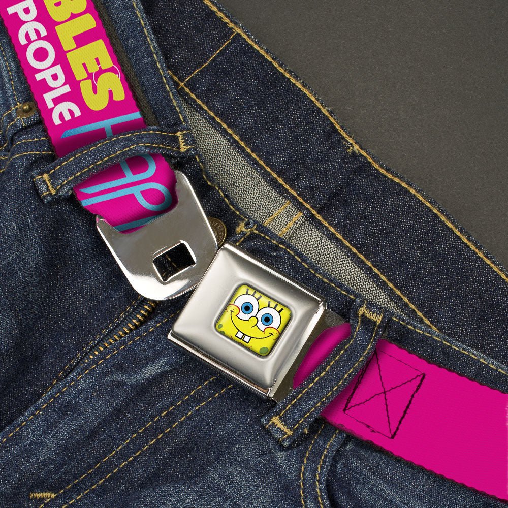 SpongeBob SquarePants Seatbelt Belt SpongeBob Face & Patrick Starfish Design Buckle-Down Pink Yellow Blue - Image 2