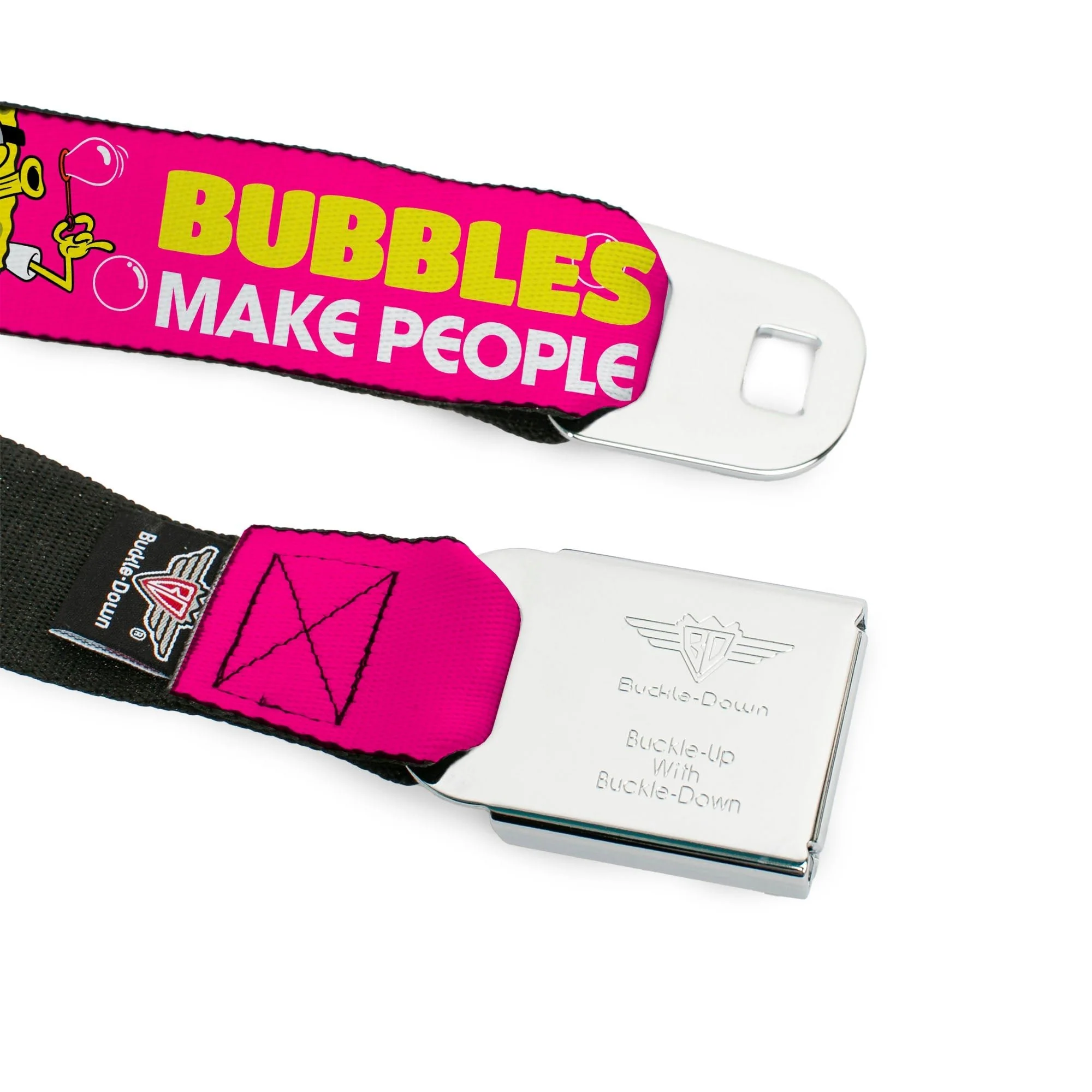 SpongeBob SquarePants Seatbelt Belt SpongeBob Face & Patrick Starfish Design Buckle-Down Pink Yellow Blue - Image 9