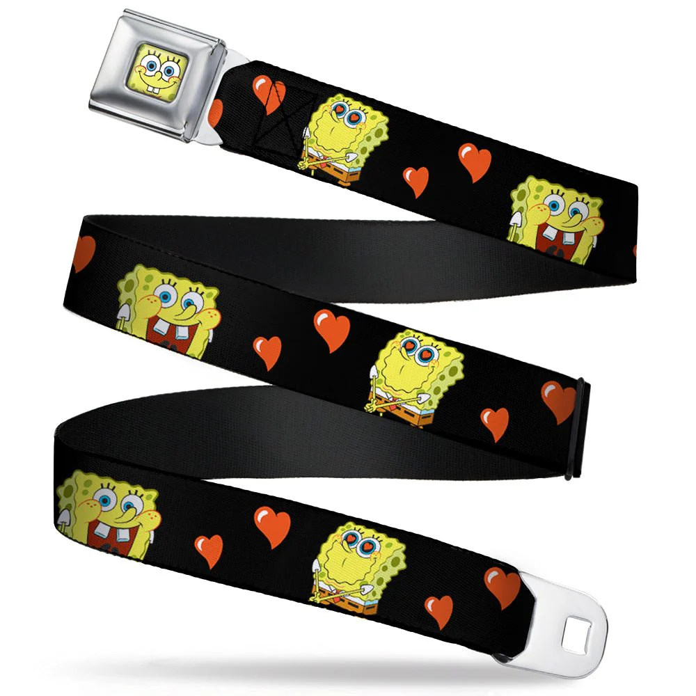 SpongeBob SquarePants Seatbelt Belt Love Eyes Hearts Black Red