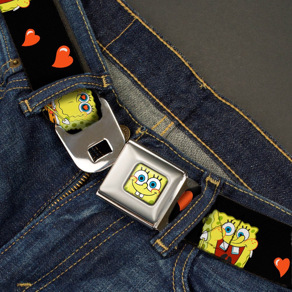 SpongeBob SquarePants Seatbelt Belt Love Eyes Hearts Black Red - Image 2
