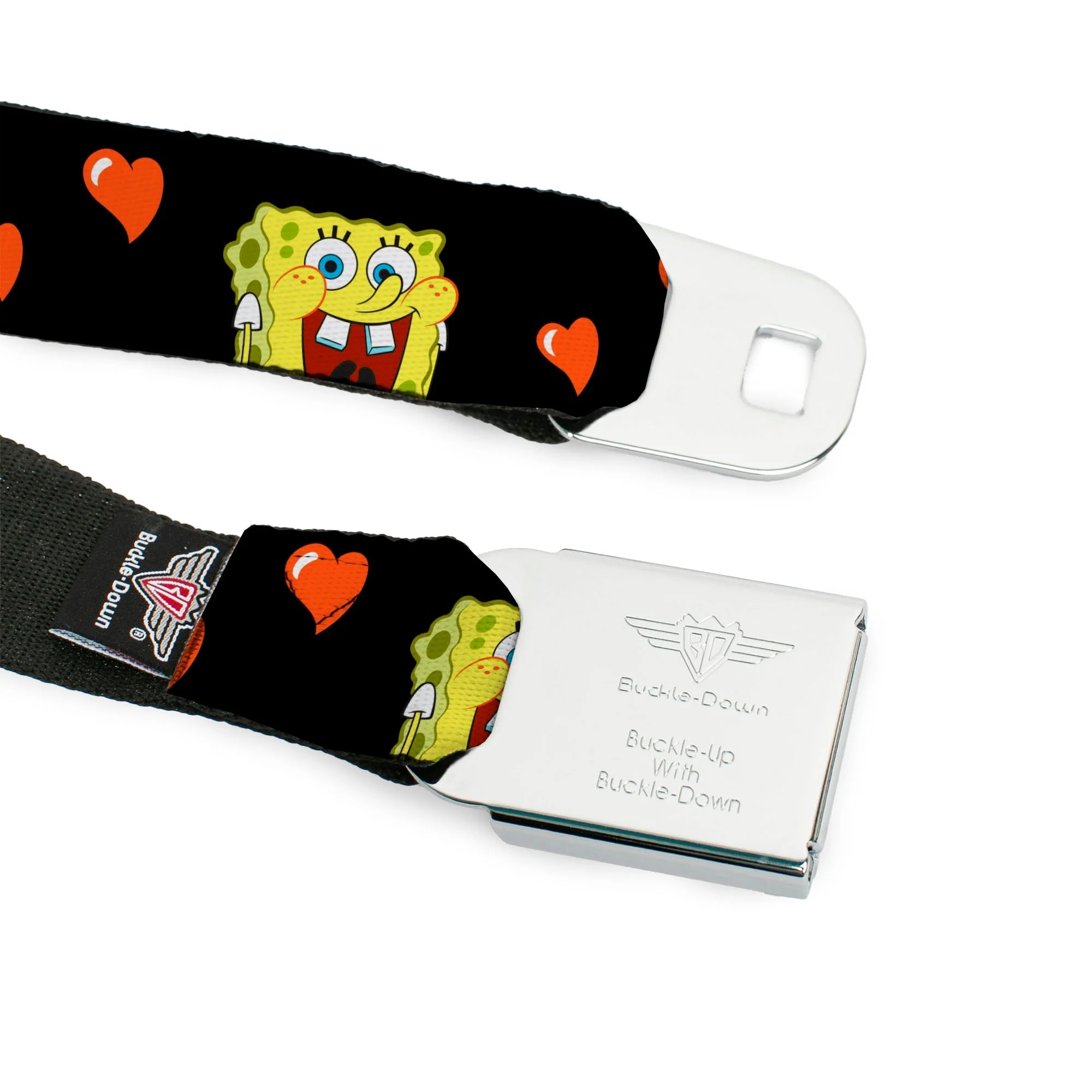 SpongeBob SquarePants Seatbelt Belt Love Eyes Hearts Black Red - Image 9