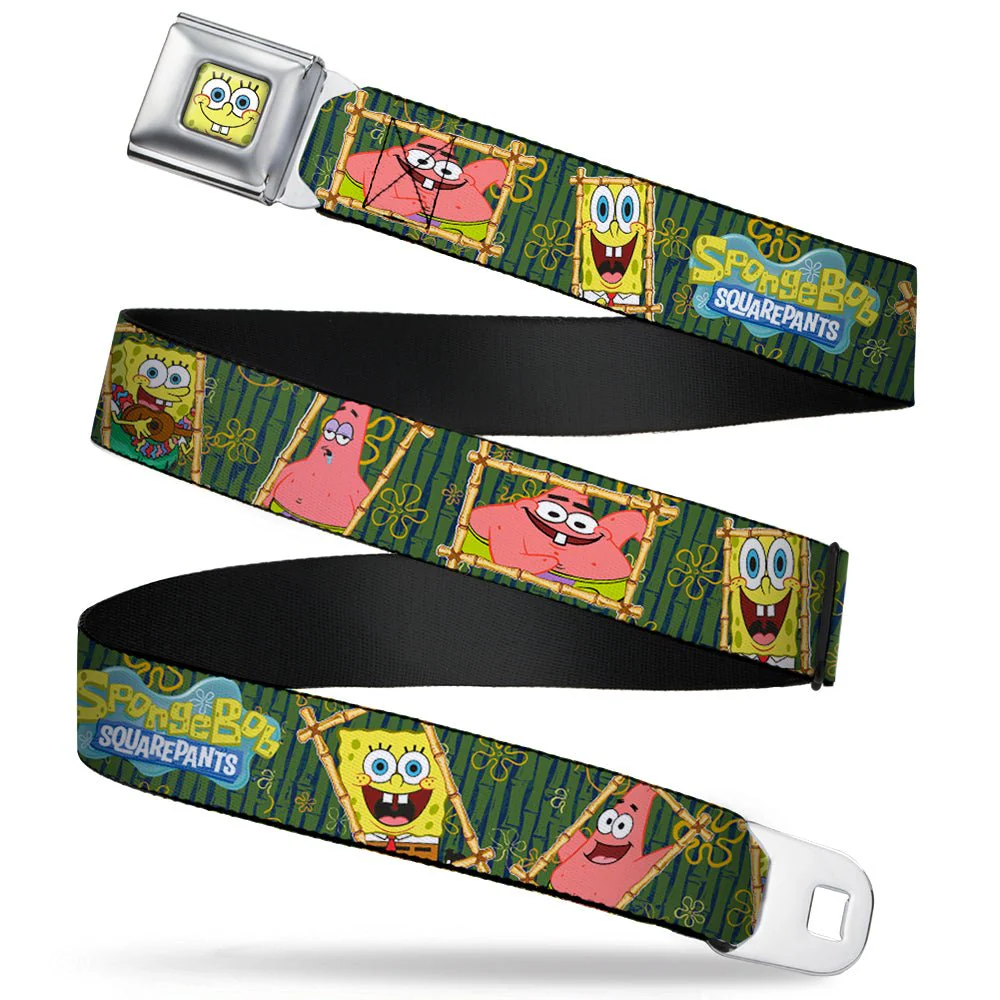 SpongeBob SquarePants Seatbelt Belt SpongeBob Face Close-Up Full Color Design