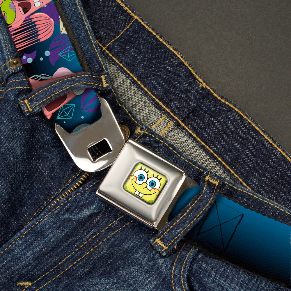 SpongeBob SquarePants Seatbelt Belt Surprised Patrick Starfish Jellyfish Webbing Full Color Blue Purple Pink - Image 2
