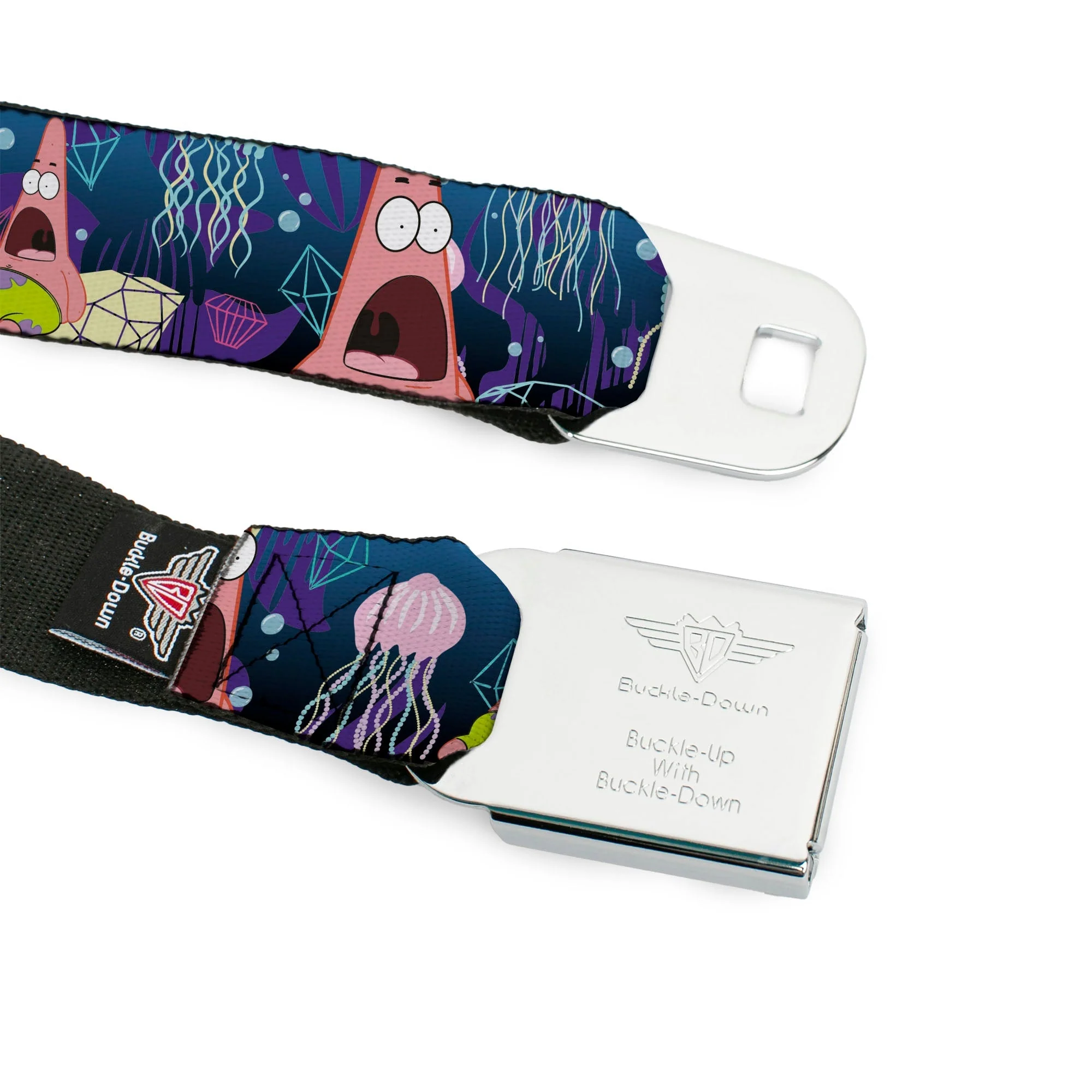 SpongeBob SquarePants Seatbelt Belt Surprised Patrick Starfish Jellyfish Webbing Full Color Blue Purple Pink - Image 9