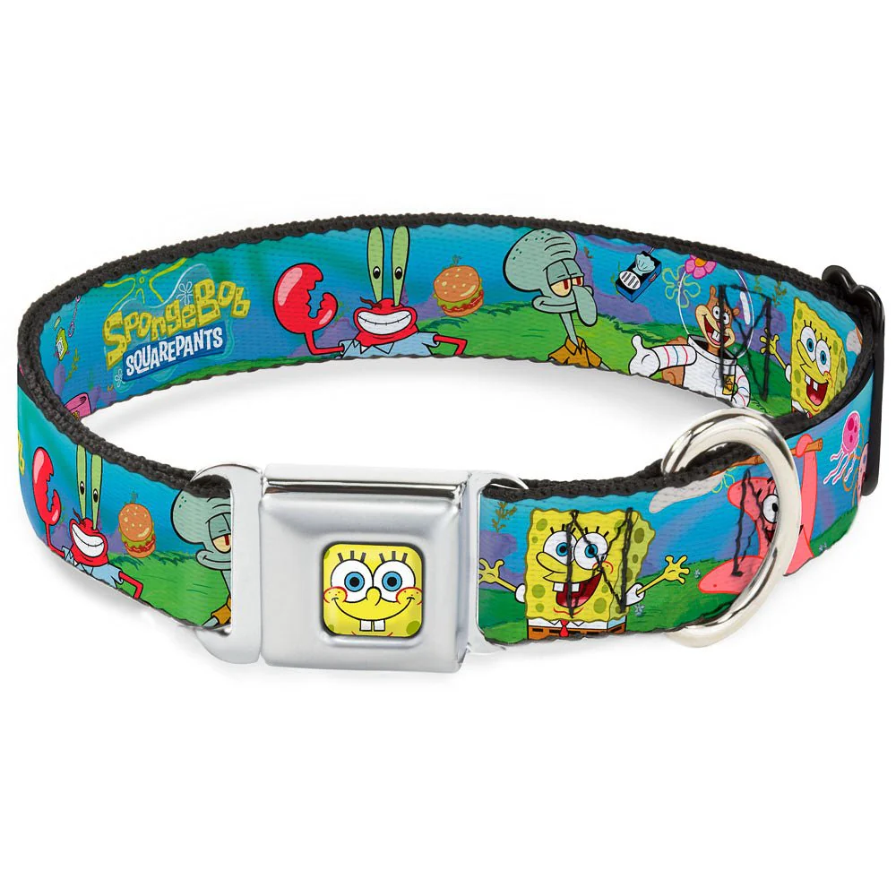 SpongeBob SquarePants Dog Collar SpongeBob Face Close-Up Seatbelt Buckle