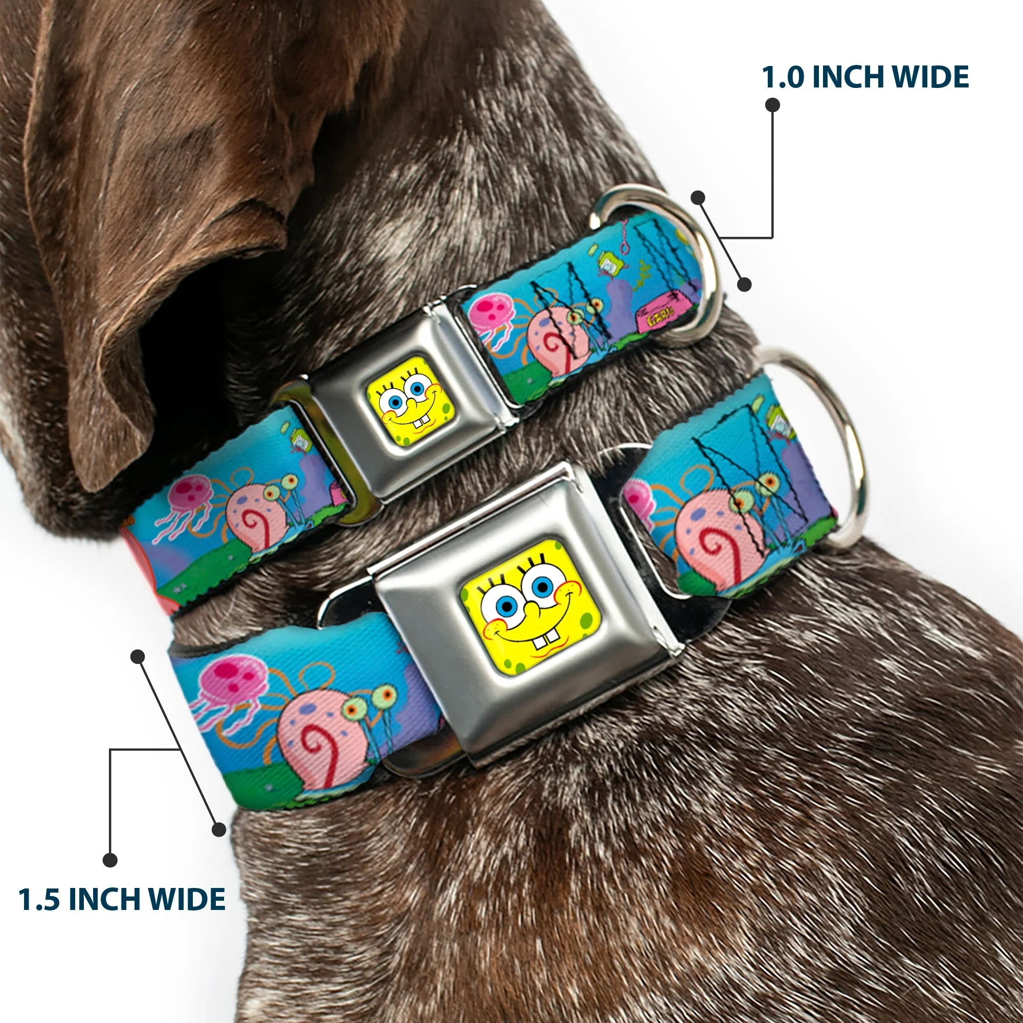 SpongeBob SquarePants Dog Collar SpongeBob Face Close-Up Seatbelt Buckle - Image 2