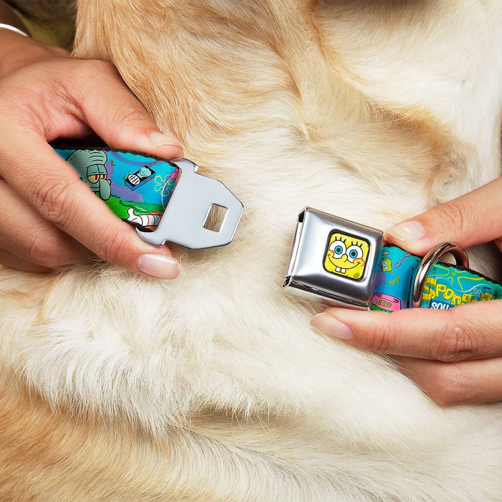 SpongeBob SquarePants Dog Collar SpongeBob Face Close-Up Seatbelt Buckle - Image 8