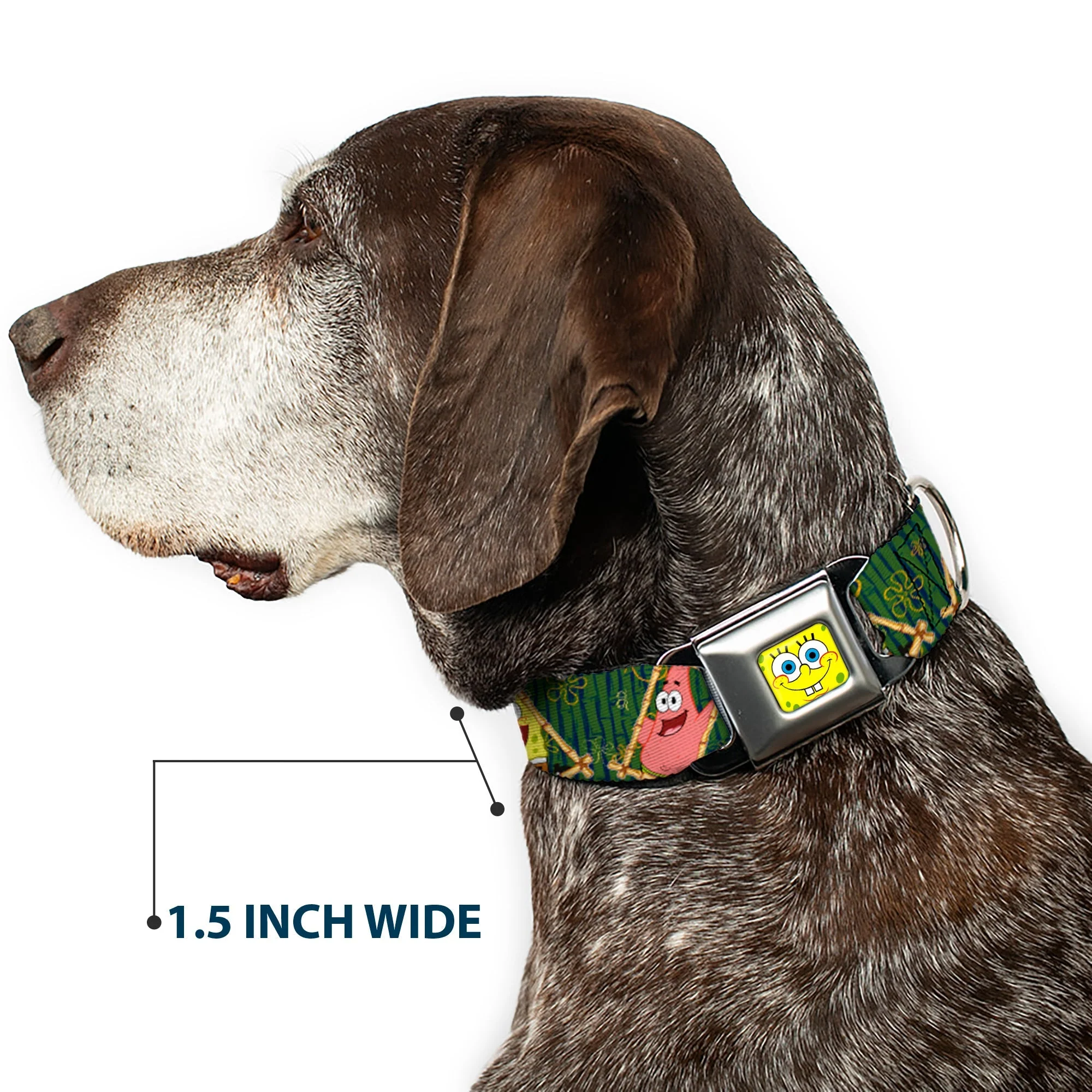 SpongeBob SquarePants Dog Collar SpongeBob Face Close-Up Full Color Seatbelt Buckle - Image 7