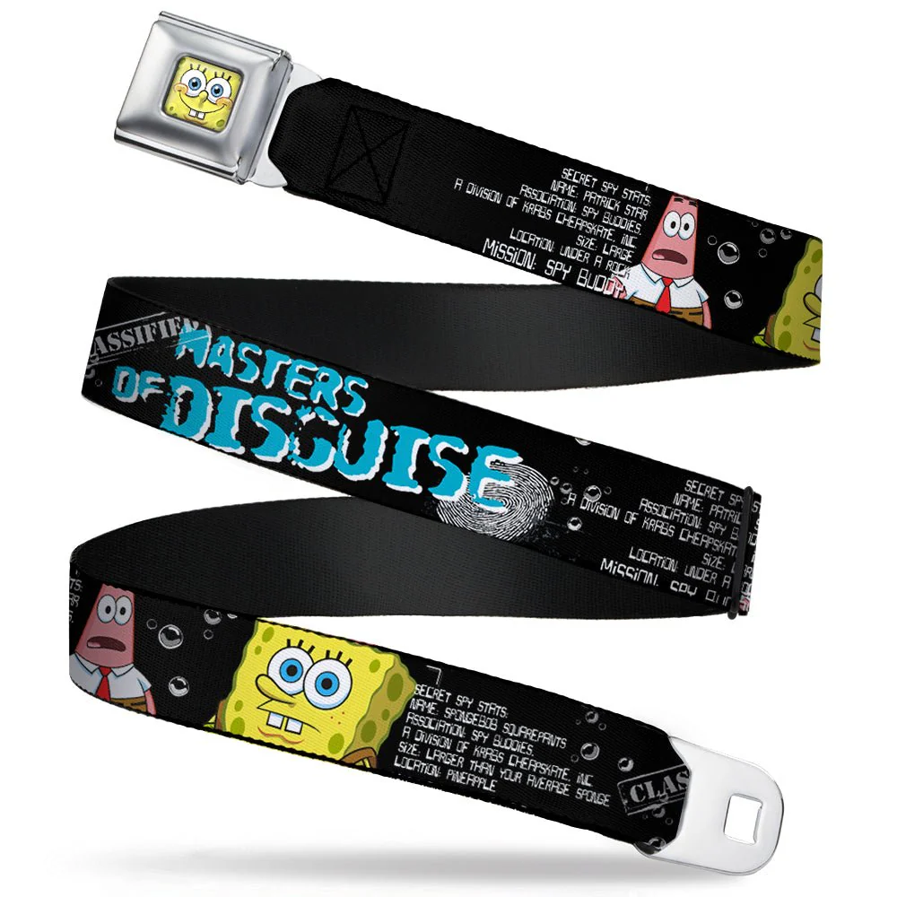 SpongeBob SquarePants Seatbelt Belt SpongeBob 3D Face Patrick Starfish Masters of Disguise Full Color