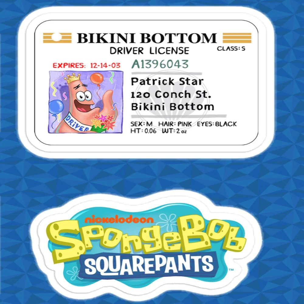 SpongeBob Bikini Bottom Driver License Sticker Sheet - Image 2