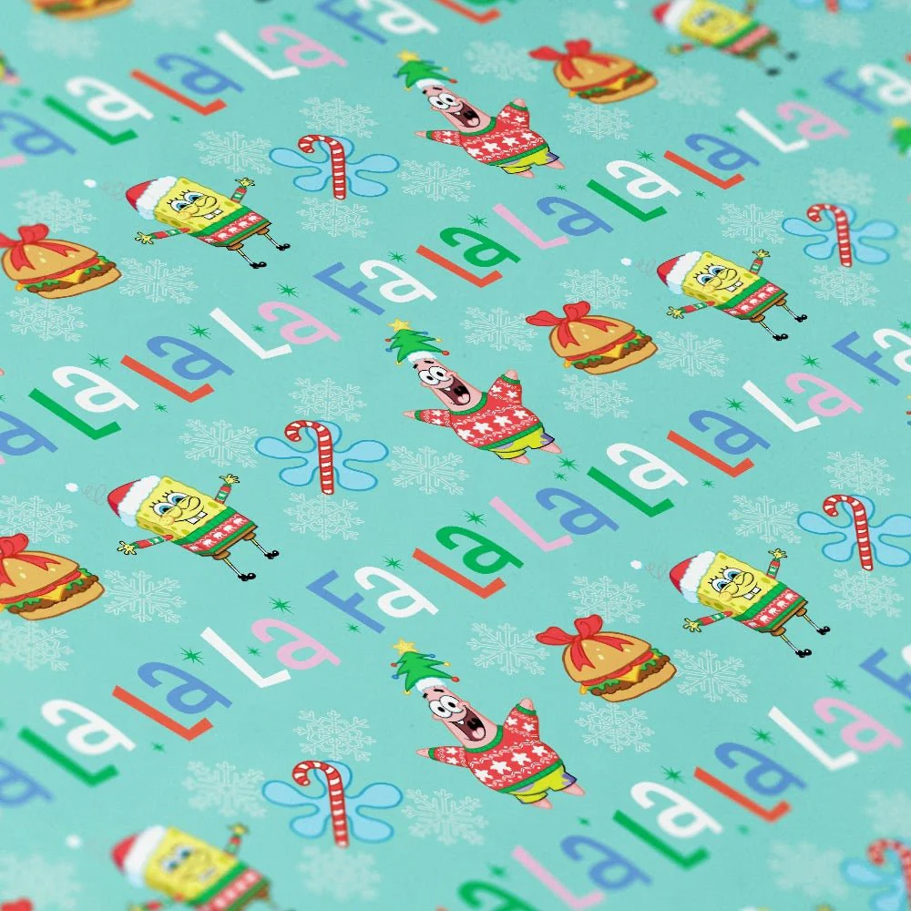 SpongeBob Fa La La Holiday Wrapping Paper - Image 2