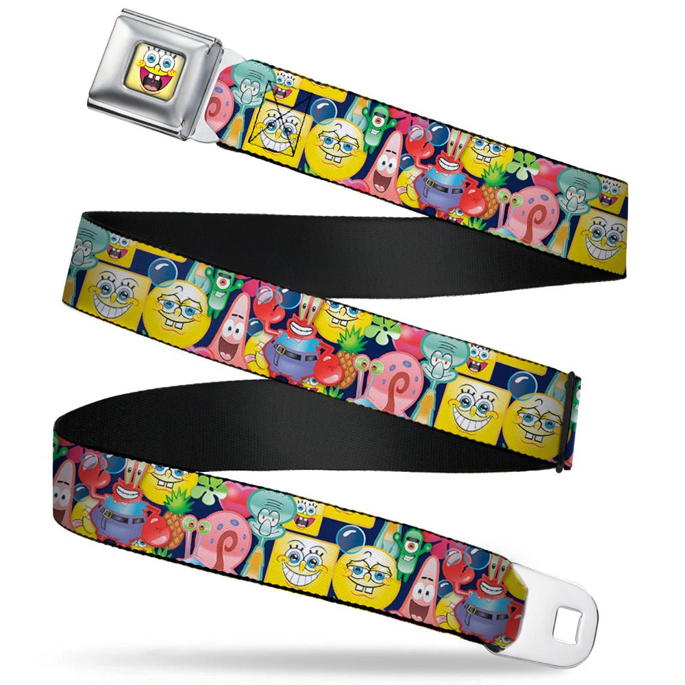 SpongeBob SquarePants Seatbelt Belt Open Mouth Smile Design Full Color