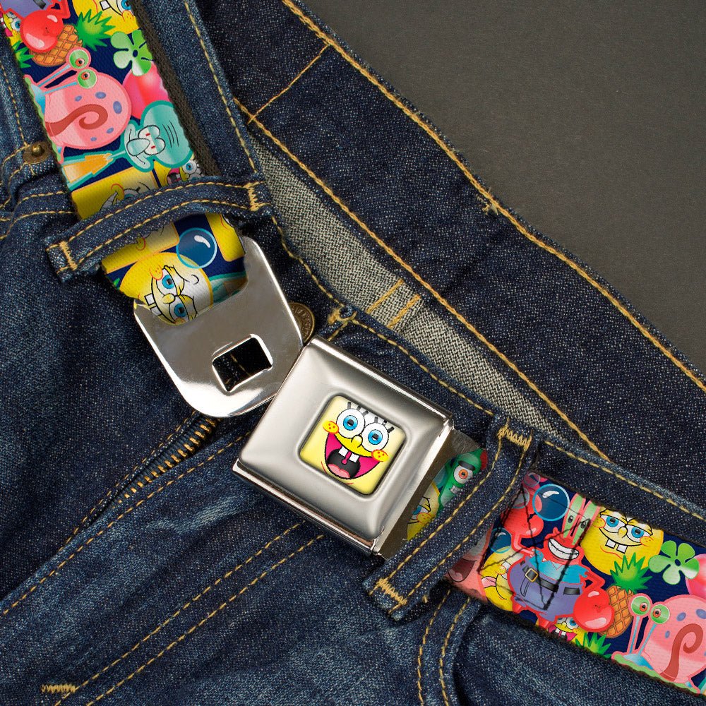 SpongeBob SquarePants Seatbelt Belt Open Mouth Smile Design Full Color - Image 2
