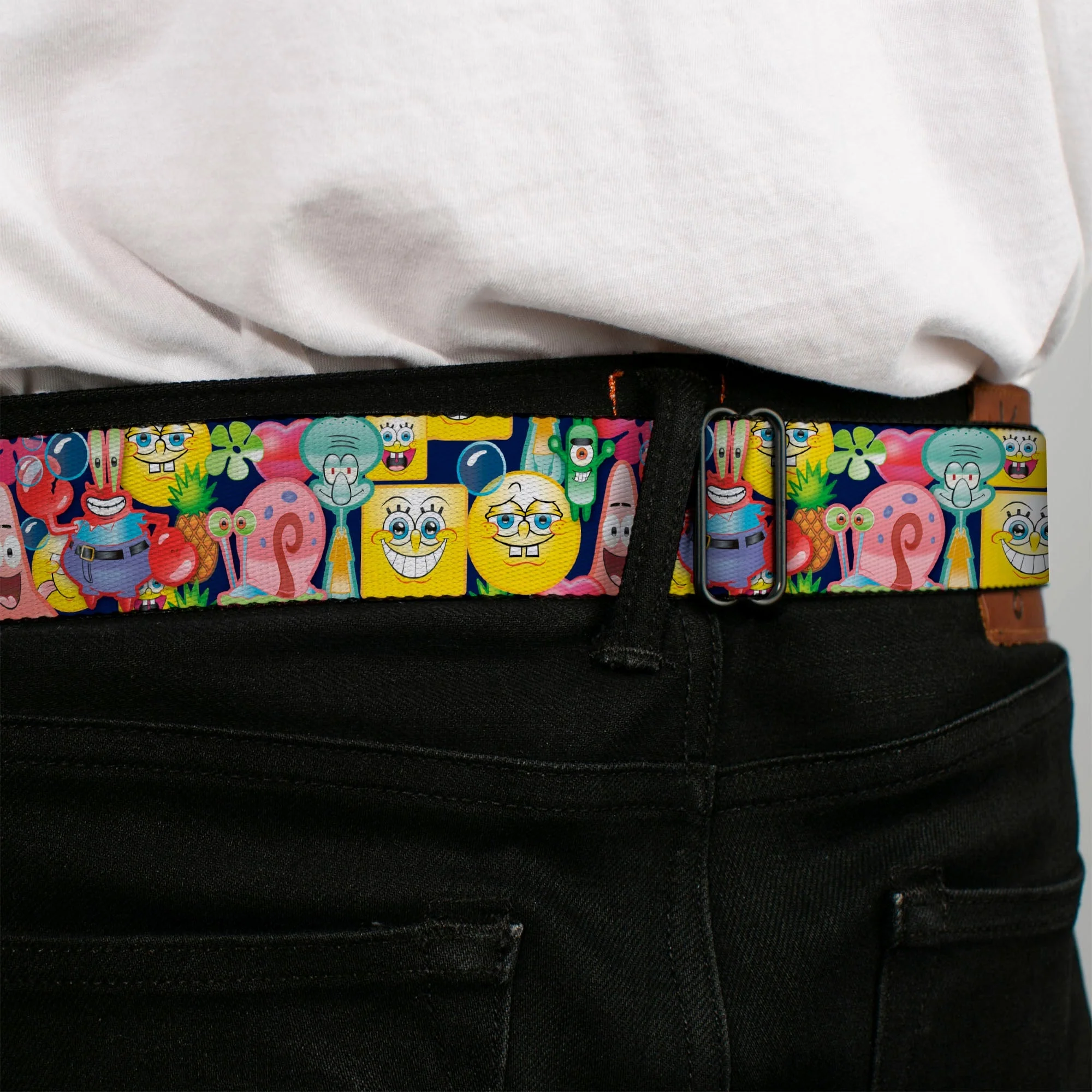 SpongeBob SquarePants Seatbelt Belt Open Mouth Smile Design Full Color - Image 4