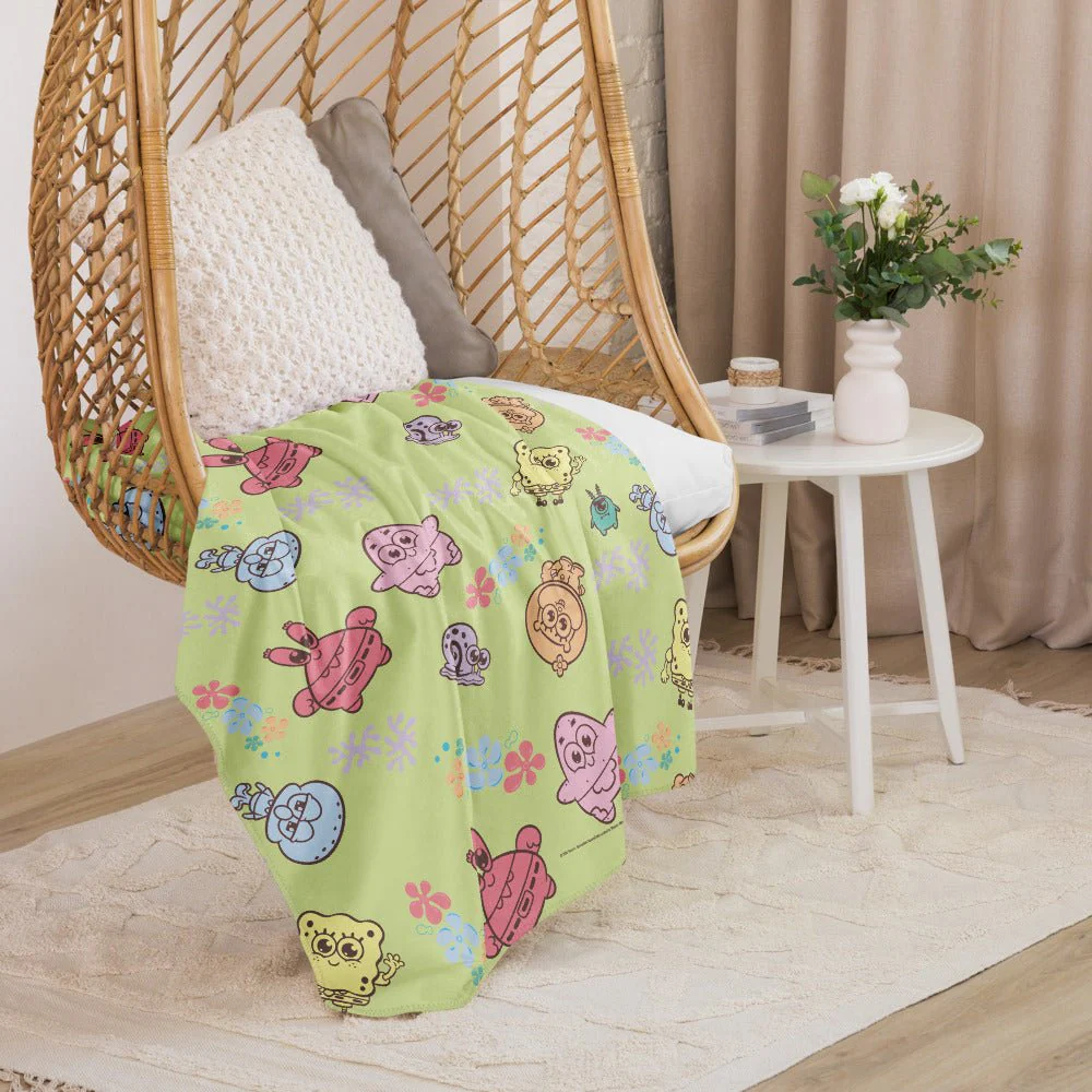 SpongeBob SquarePants AdoraBob Gang Sherpa Blanket - Image 14