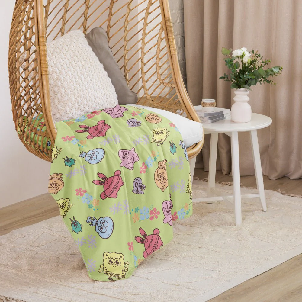 SpongeBob SquarePants AdoraBob Gang Sherpa Blanket - Image 24
