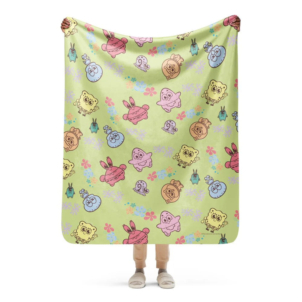 SpongeBob SquarePants AdoraBob Gang Sherpa Blanket - Image 25