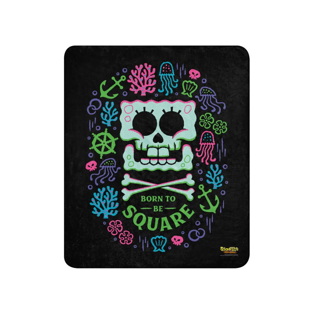 The SpongeBob Movie: Search For Squarepants Born To Be Square Premium Sherpa Blanket - Image 5