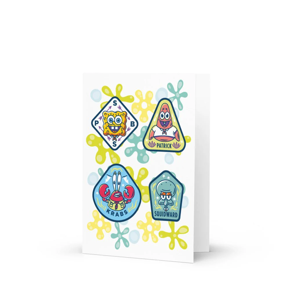 SpongeBob SquarePants Camping Badge Greeting Card