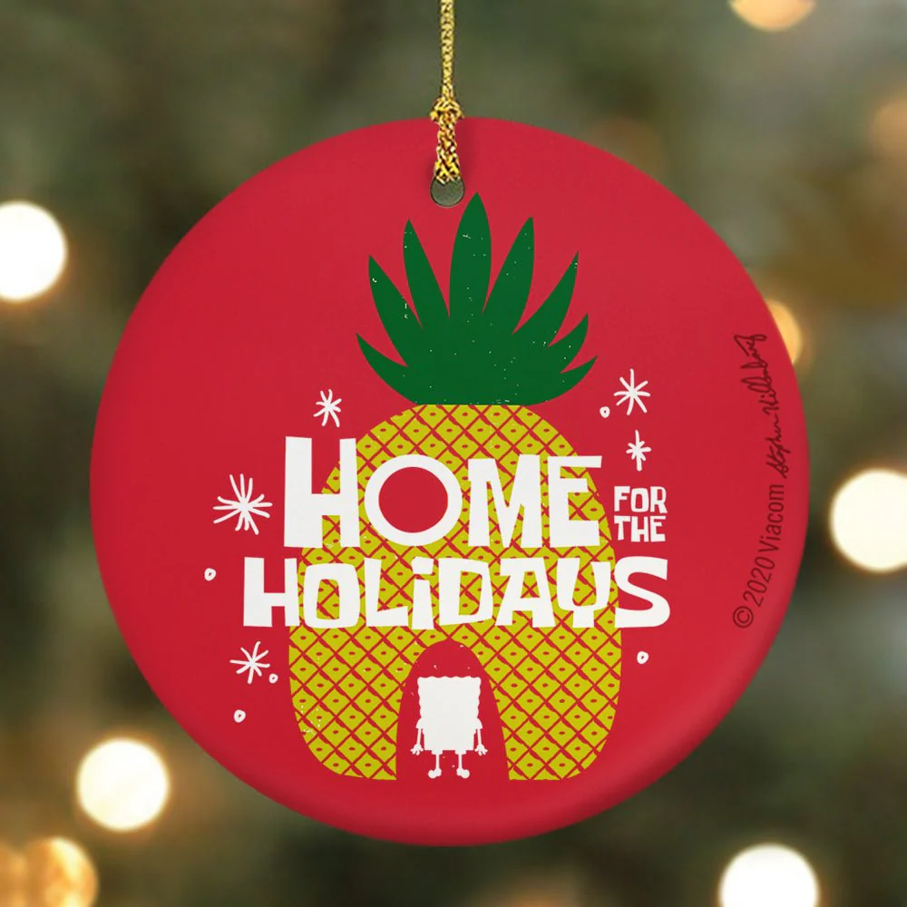 SpongeBob SquarePants Home for the Holidays Round Ceramic Ornament - Image 2