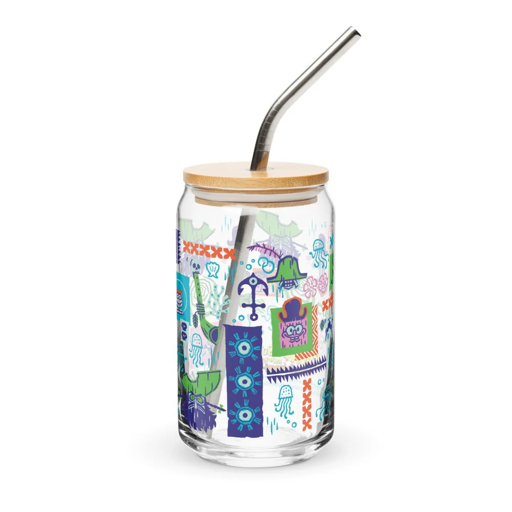 The SpongeBob Movie: Search For Squarepants Icons Can-Shaped Glass with Lid and Straw - Image 2