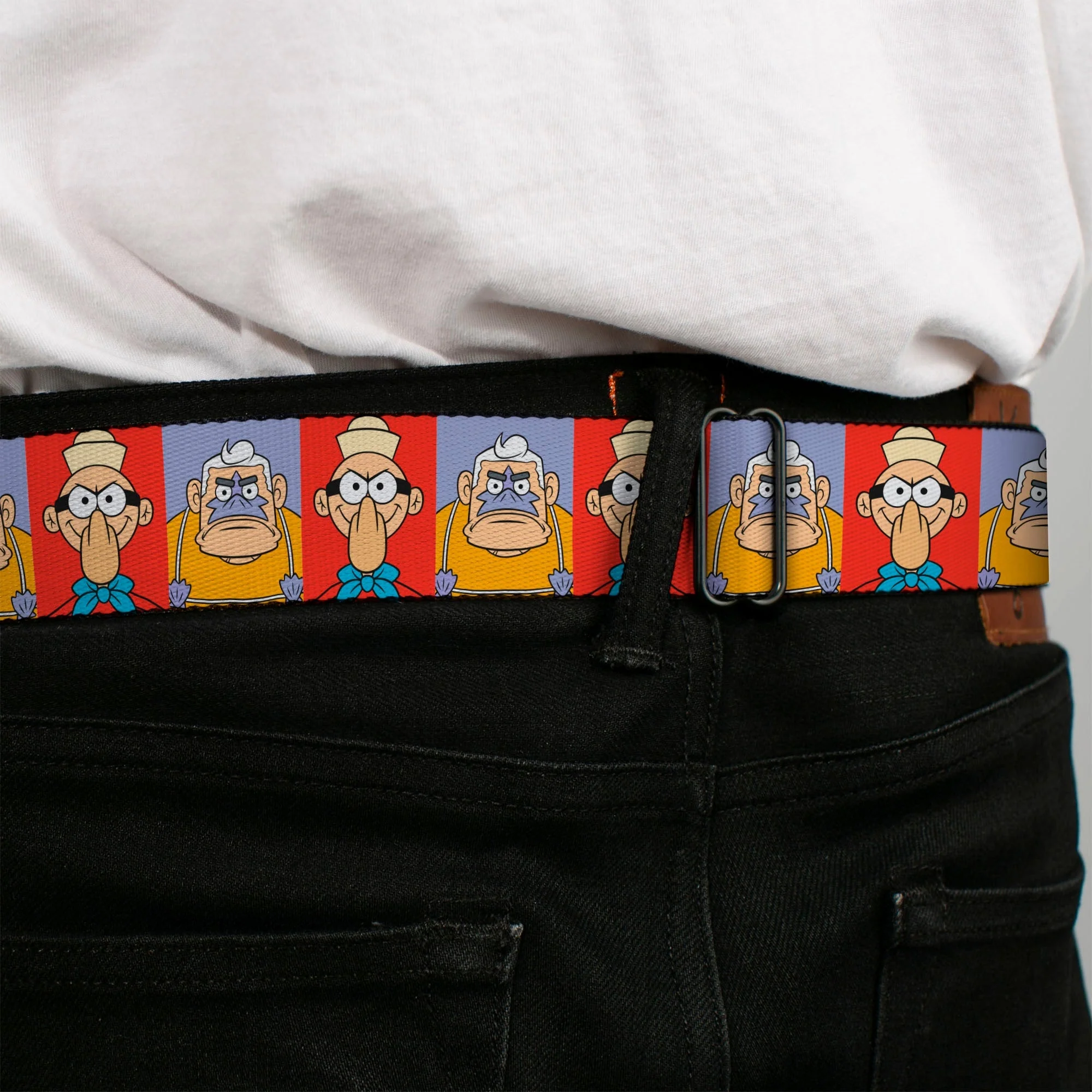 SpongeBob SquarePants Seatbelt Belt Barnacle Boy Mermaid Man Pose Blocks Full Color Red/Blue - Image 4