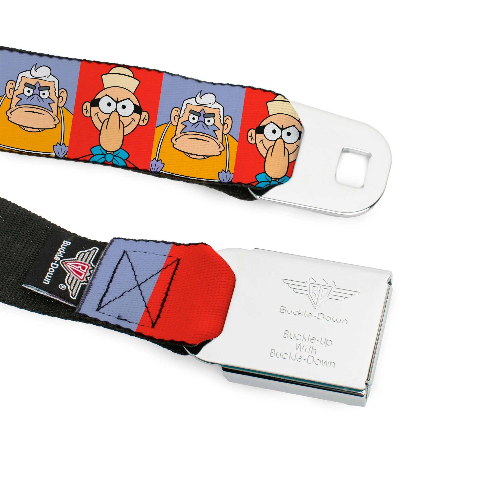 SpongeBob SquarePants Seatbelt Belt Barnacle Boy Mermaid Man Pose Blocks Full Color Red/Blue - Image 9