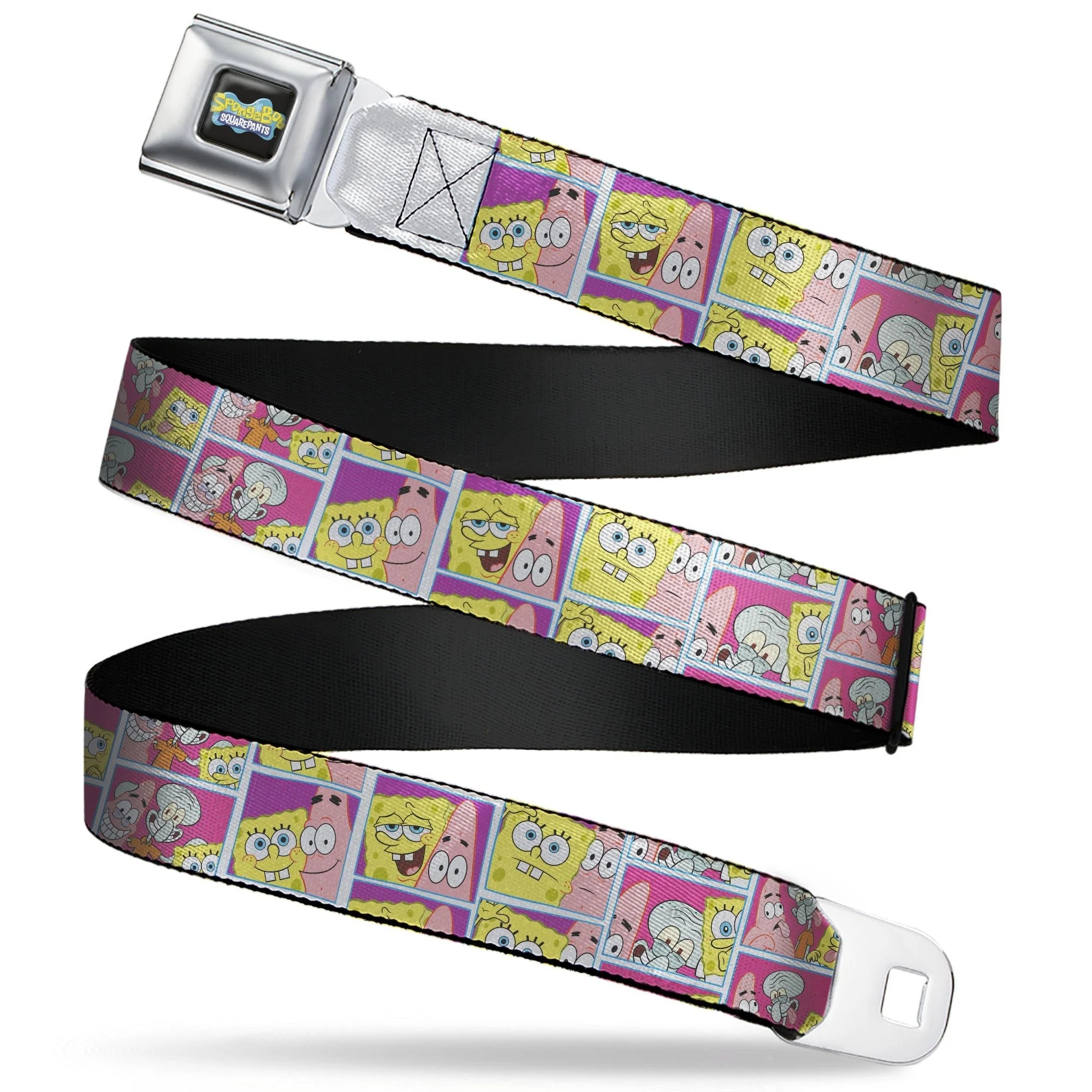 SpongeBob SquarePants Seatbelt Belt Photo Booth Pose Blocks Design Black/Blues